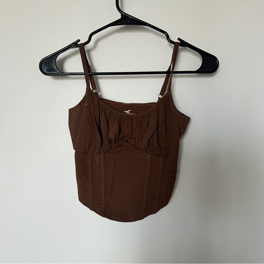 Hollister Brown Bustier Camisole with Spaghetti Straps